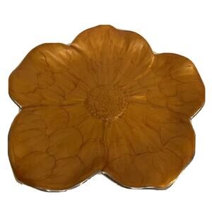 Vintage Julia Knight Enamel Orange Sunflower 8” Pedestal